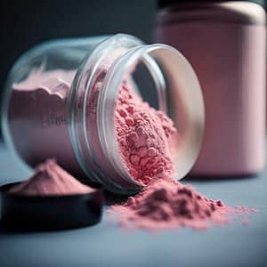 Pink medicinal powder