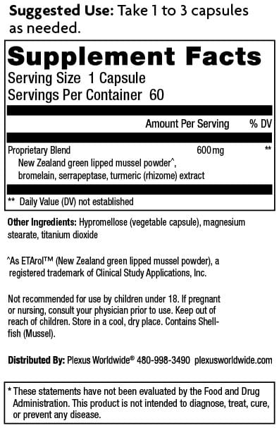 Plexus Ease Ingredients Label & Supplement Facts