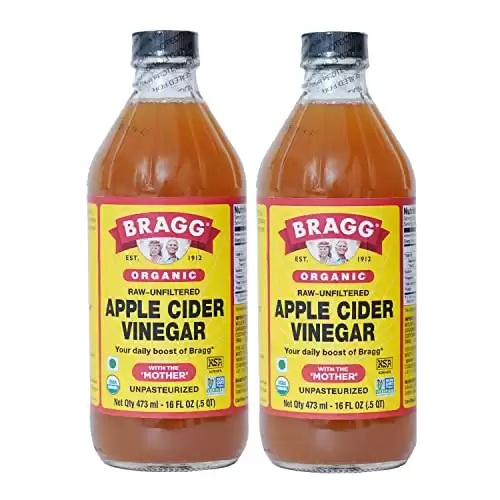 Bragg Organic Apple Cider Vinegar With the Mother – USDA Certified Organic – Raw, Unfiltered, 16 oz, 2 Pack